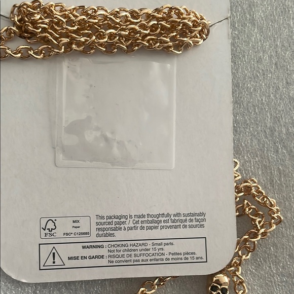 Gold Tone Skull Chain Necklace / Belt - Picture 7 of 10
